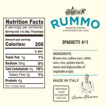 Product image of Rummo Gluten Free Spaghetti Pasta N.3 Corn and Rice Pasta Noodles Italian Pasta 12 oz 12 oz