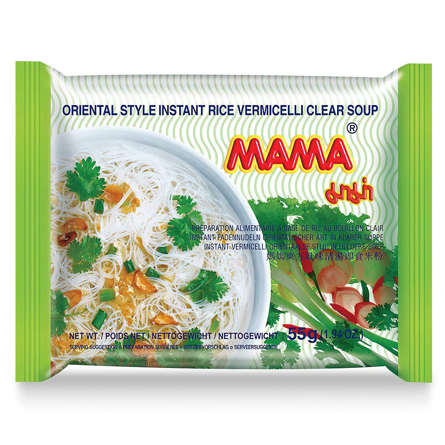 Product image of MAMA Vermicelli Clear Soup Instant Rice Noodles Hot and Spicy No Trans Fat 1.94 oz 1.94 oz Pack of 30