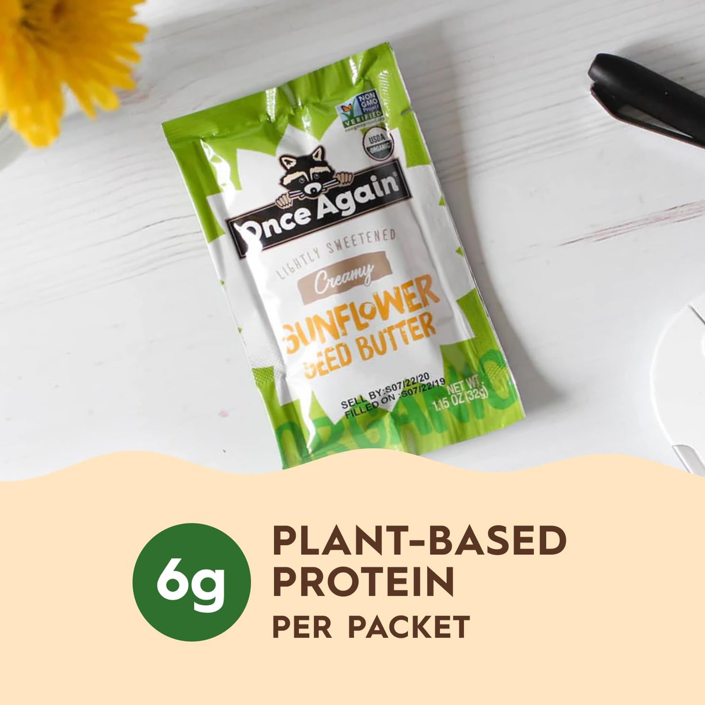 Product image of Once Again Organic Sunflower Butter Packets Vegan Non-GMO Gluten Free Packs Single Serve Squeeze Packs for