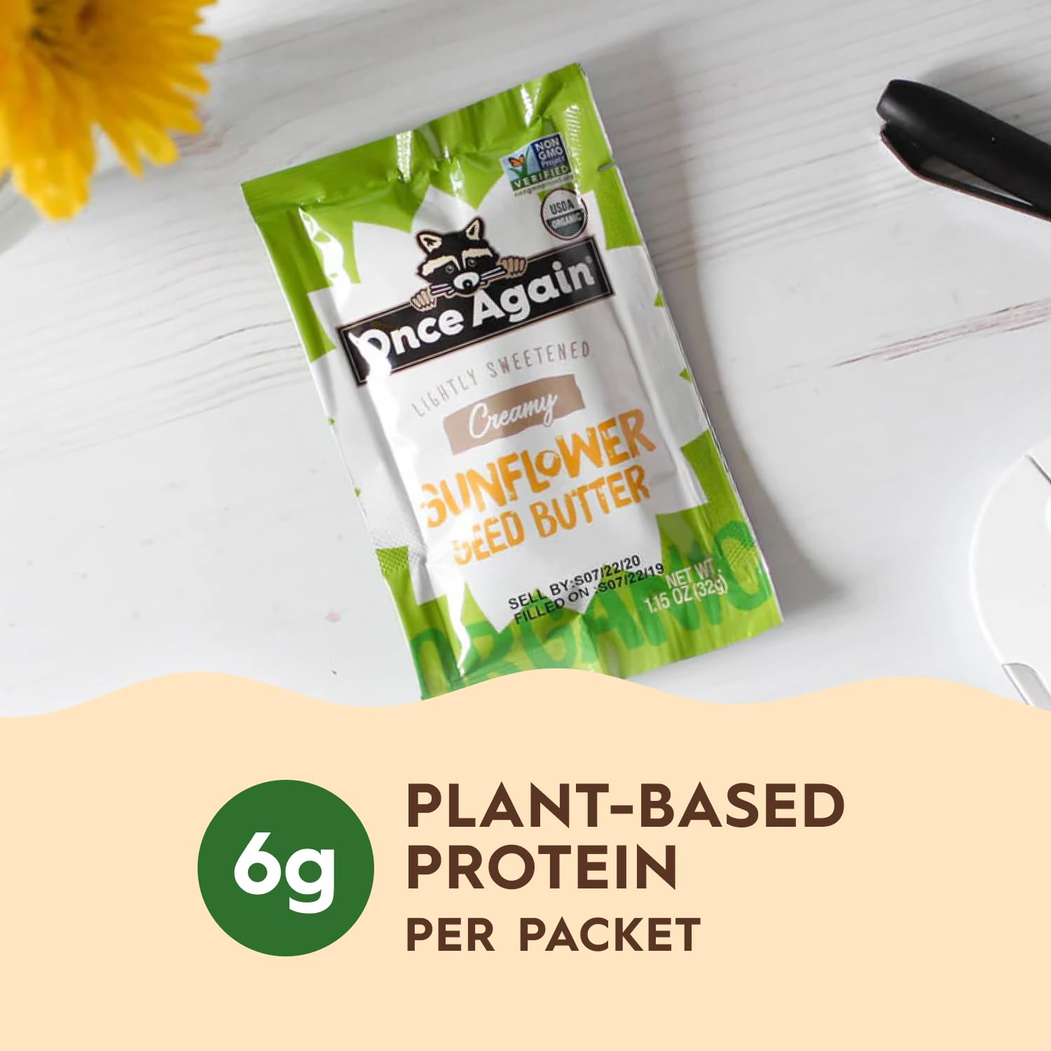 Product image of Once Again Organic Sunflower Butter Packets Vegan Non-GMO Gluten Free Packs Single Serve Squeeze Packs for