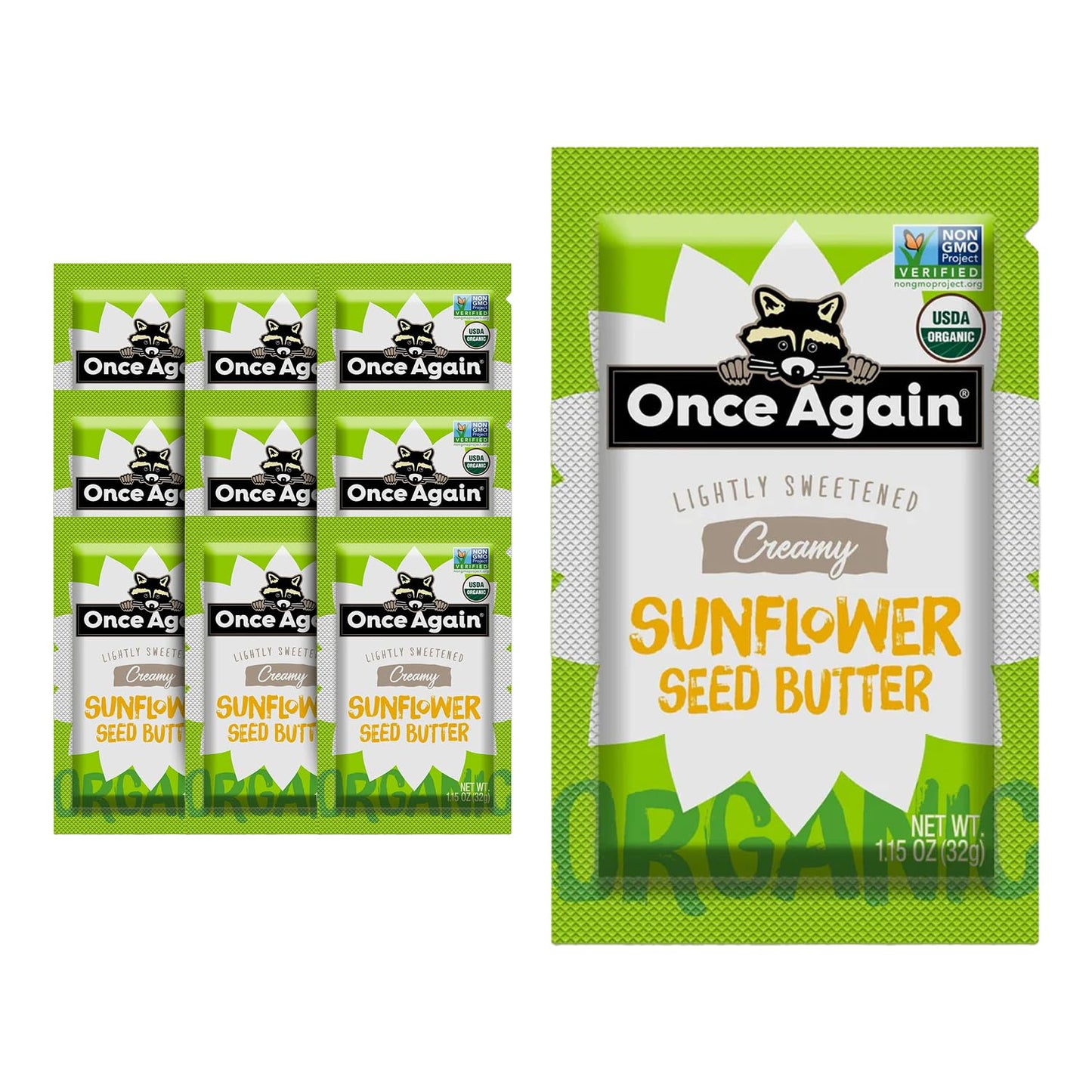 Product image of Once Again Organic Sunflower Butter Packets Vegan Non-GMO Gluten Free Packs Single Serve Squeeze Packs for