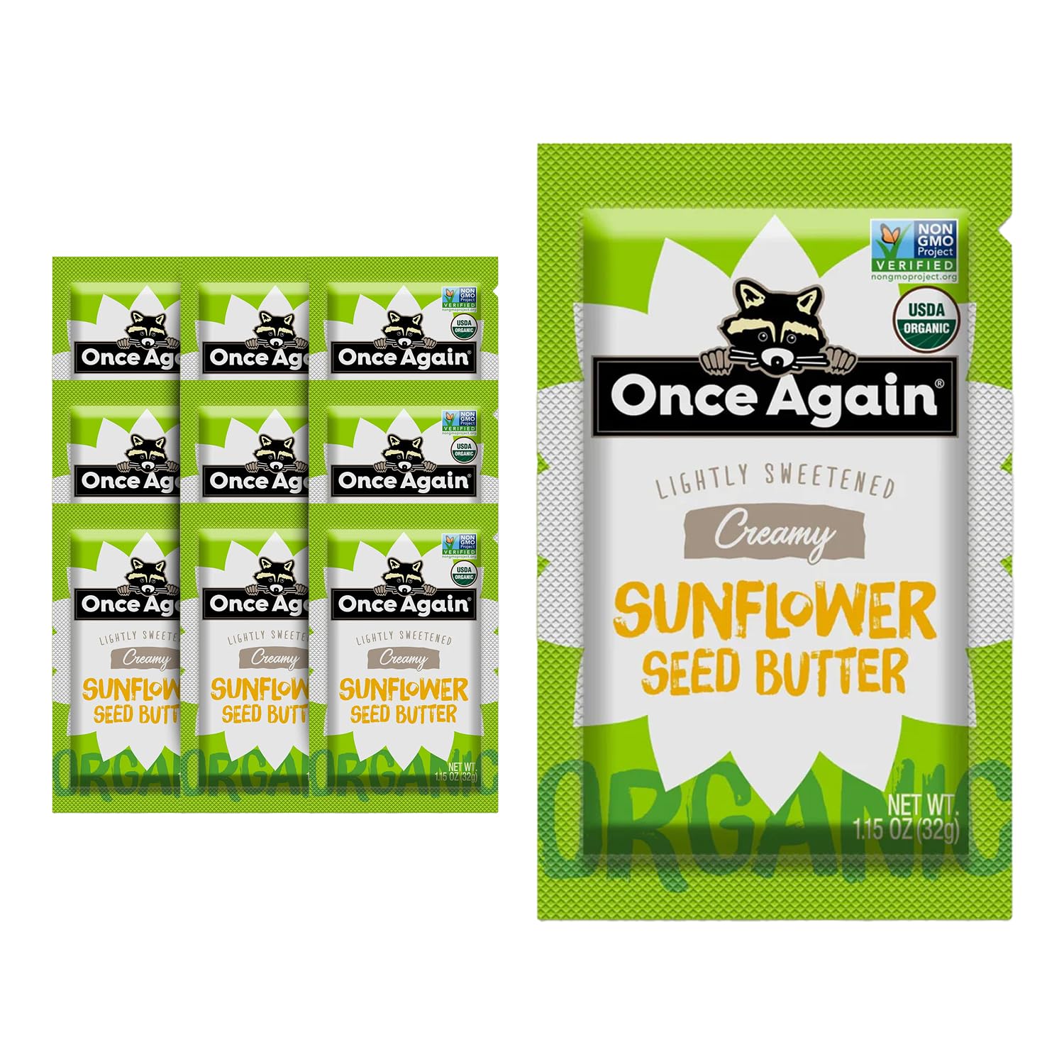 Product image of Once Again Organic Sunflower Butter Packets Vegan Non-GMO Gluten Free Packs Single Serve Squeeze Packs for