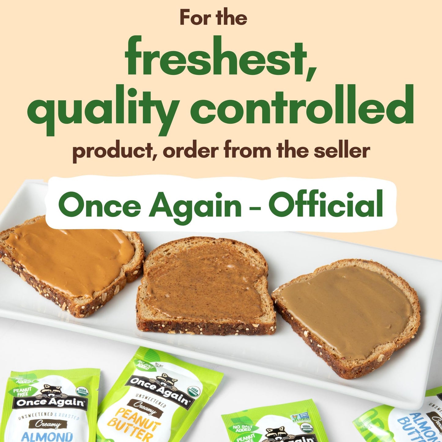 Product image of Once Again Organic Sunflower Butter Packets Vegan Non-GMO Gluten Free Packs Single Serve Squeeze Packs for