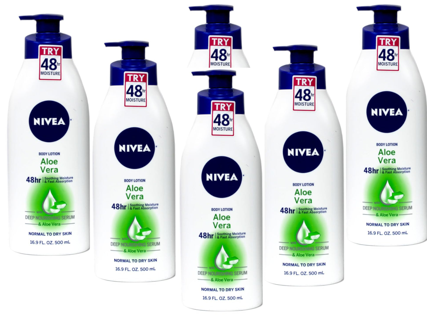 Product image of NIVEA Aloe Vera Body Lotion 48 Hour Moisture 16.9 oz Pump 16.9 oz Pack of 6