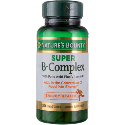 Product image of Nature's Bounty Super B Complex Vitamin C and Folic Acid Immune and Energy Support Tablets 150 ct Pack of 2