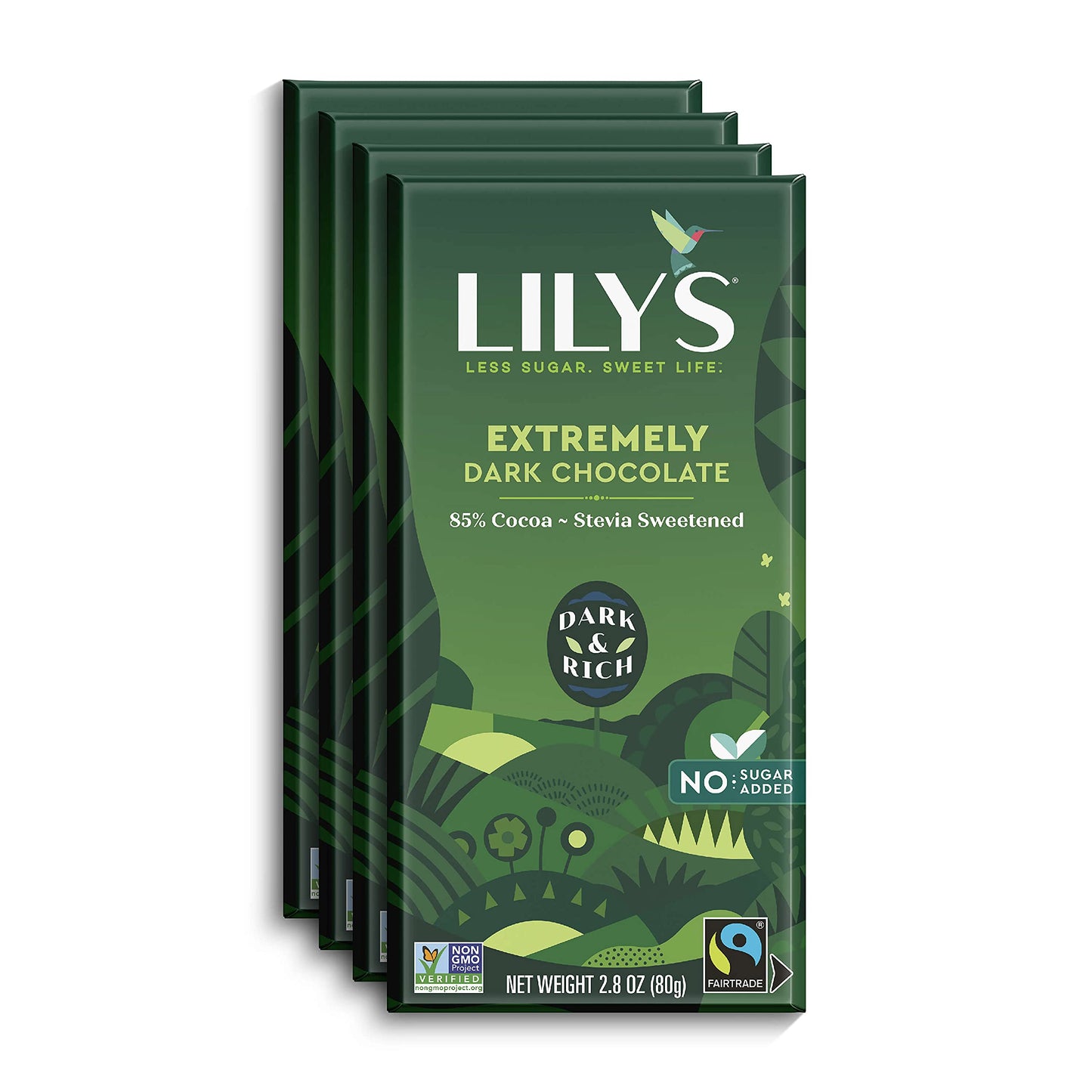 Product image of Lily's Extremely Dark Chocolate Bar Stevia Sweetened No Added Sugar Low-Carb Keto Friendly 85% Cocoa Fair