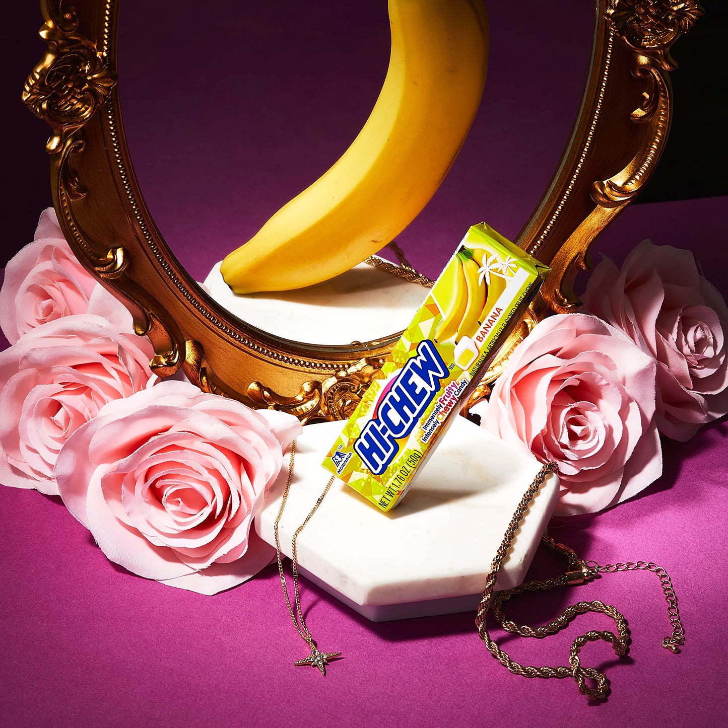 Product image of HI-CHEW Banana Sticks Soft and Chewy Candy Each Individually Wrapped Juicy Fruity Flavors 1.76 oz 1.76 oz