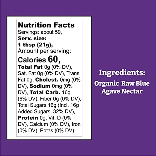 Product image of Wholesome Organic Raw Blue Agave Nectar Fair Trade 100% Pure Non GMO Gluten Free Vegan 44-oz Pack of 2