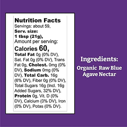 Product image of Wholesome Organic Raw Blue Agave Nectar Fair Trade 100% Pure Non GMO Gluten Free Vegan 44-oz Pack of 2