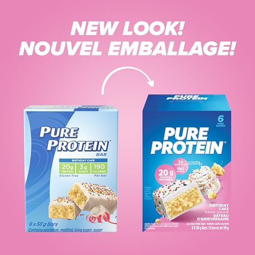 Product image of Pure Protein Gluten Free Snack Bars Birthday Cake Flavor Bars 10.56 oz 1.8 oz 10.56 oz Pack of 6