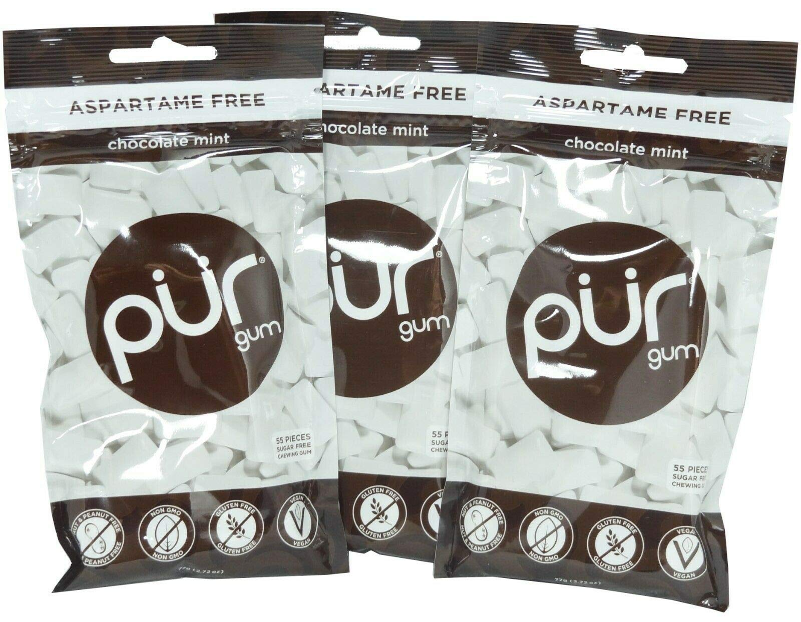 Product image of PUR Gum Chocolate Mint Sugar-Free Chewing Gum 2.72 oz 2.72 oz Pack of 3