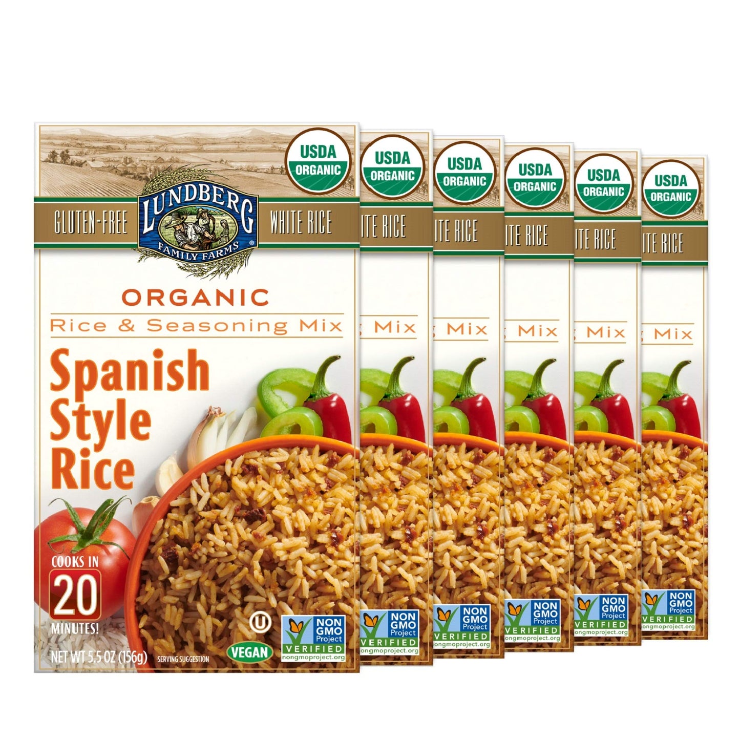 Product image of Lundberg Organic Spanish Rice Pilaf Gluten-Free Vegan 20 Minute Cook Time 5.5 oz 5.5 oz Pack of 6