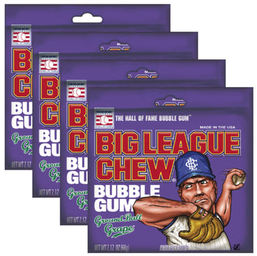 Product image of Big League Chew Ground Ball Grape Chewing Gum Bags 2.12 oz 2.12 oz Pack of 4