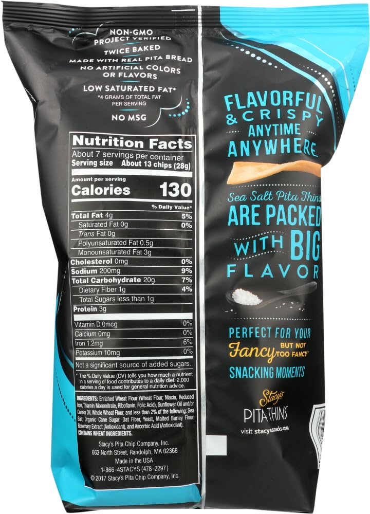 Product image of Stacy's Pita Thins Sea Salt Crispy Flaky Pita Chips 6.5 oz 6.5 oz Pack of 2