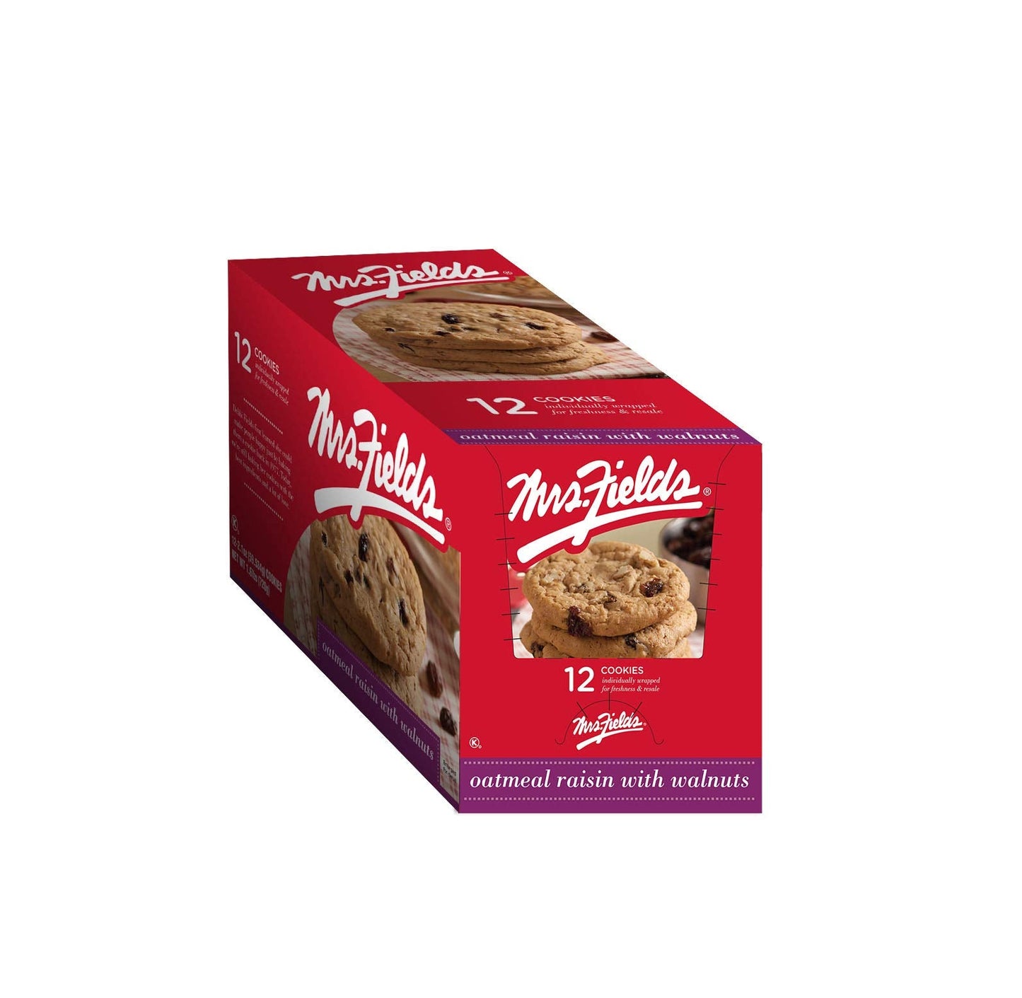 Product image of Mrs. Fields Oatmeal Raisin Walnuts Cookies per unit 2.1 oz 2.1 oz Pack of 12