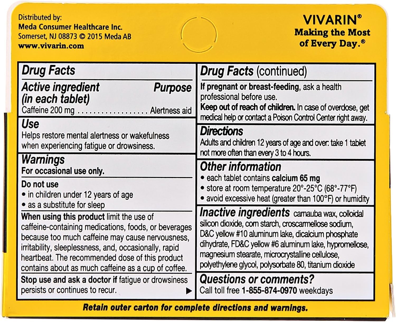 Product image of Vivarin Brand Alertness Aid 40 Tablets Pack of 4