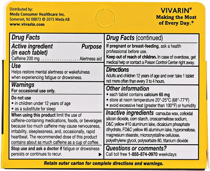 Product image of Vivarin Brand Alertness Aid 40 Tablets Pack of 4