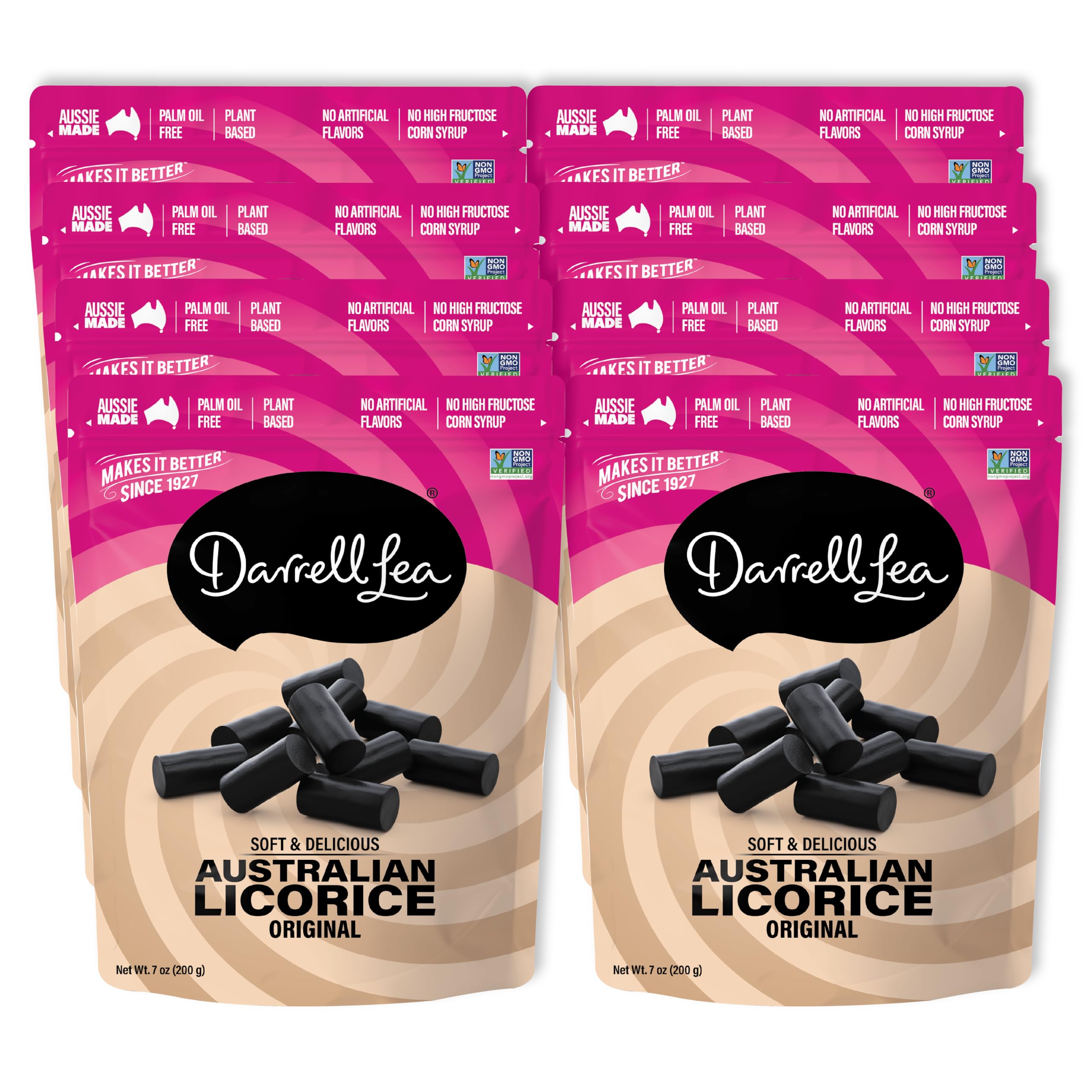 Product image of Darrell Lea Soft Australian Licorice Original Black Non-GMO Plant Based No Palm Oil No High Fructose Corn
