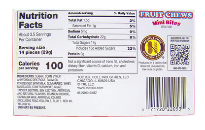 Product image of Tootsie Roll Fruit Chews Mini Bites Candy Coated Chews Movie Theater Box 3.5 oz 3.5 oz Pack of 3