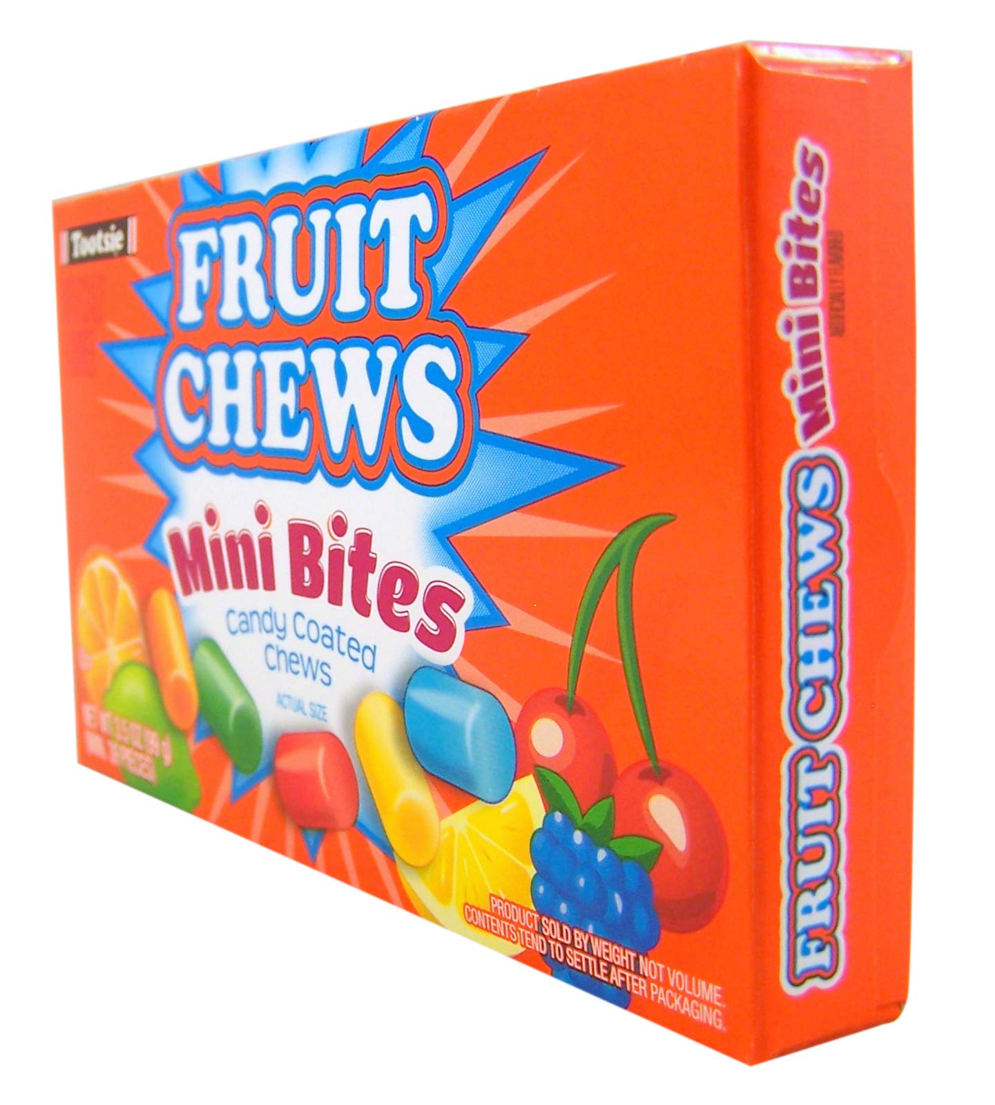 Product image of Tootsie Roll Fruit Chews Mini Bites Candy Coated Chews Movie Theater Box 3.5 oz 3.5 oz Pack of 3