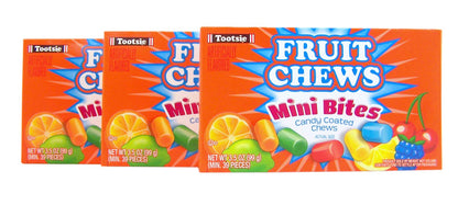 Product image of Tootsie Roll Fruit Chews Mini Bites Candy Coated Chews Movie Theater Box 3.5 oz 3.5 oz Pack of 3
