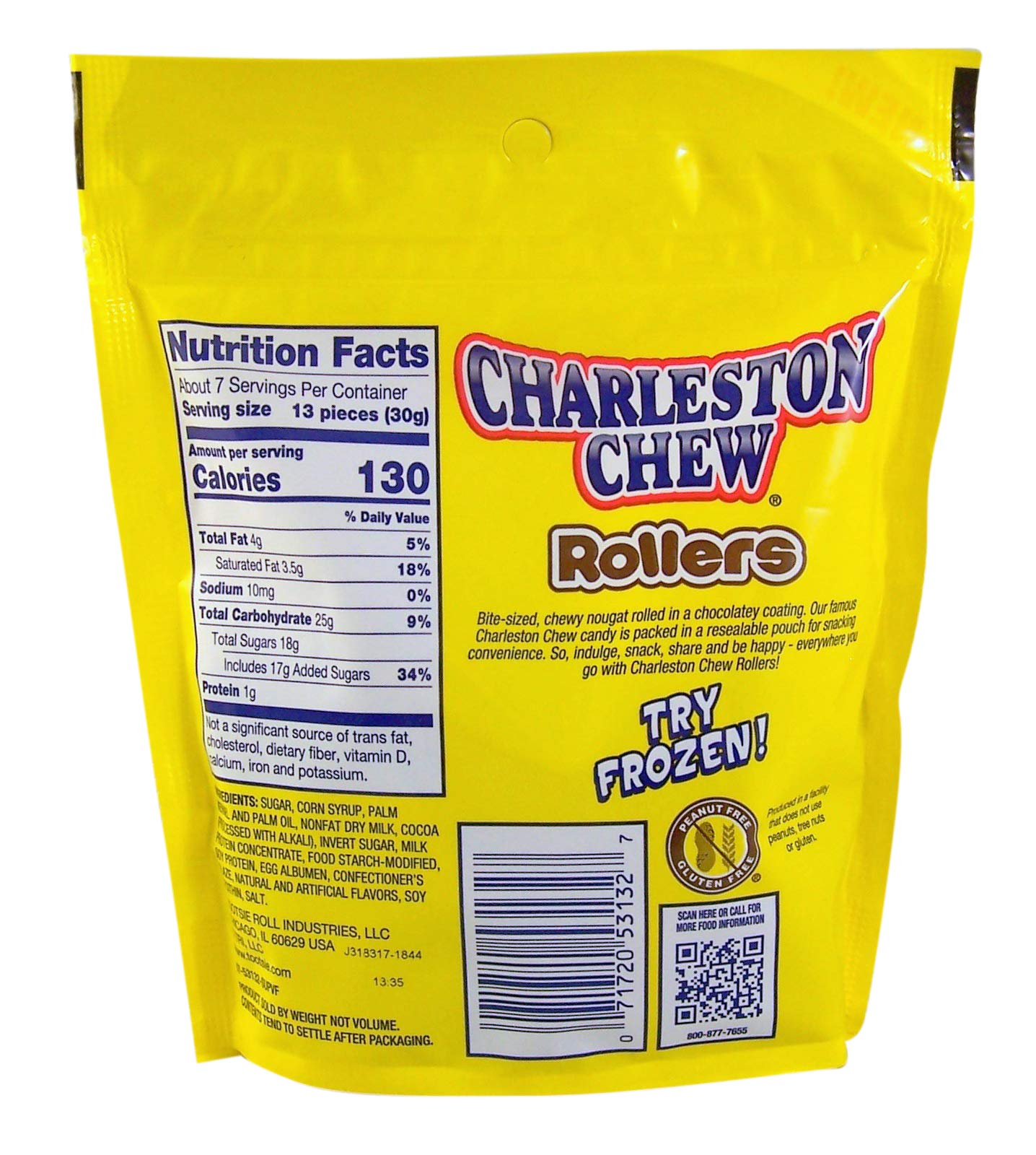 Product image of Charleston Chew Rollers Vanilla Snack-To-Go Resealable Bag 7.6 oz 7.6 oz