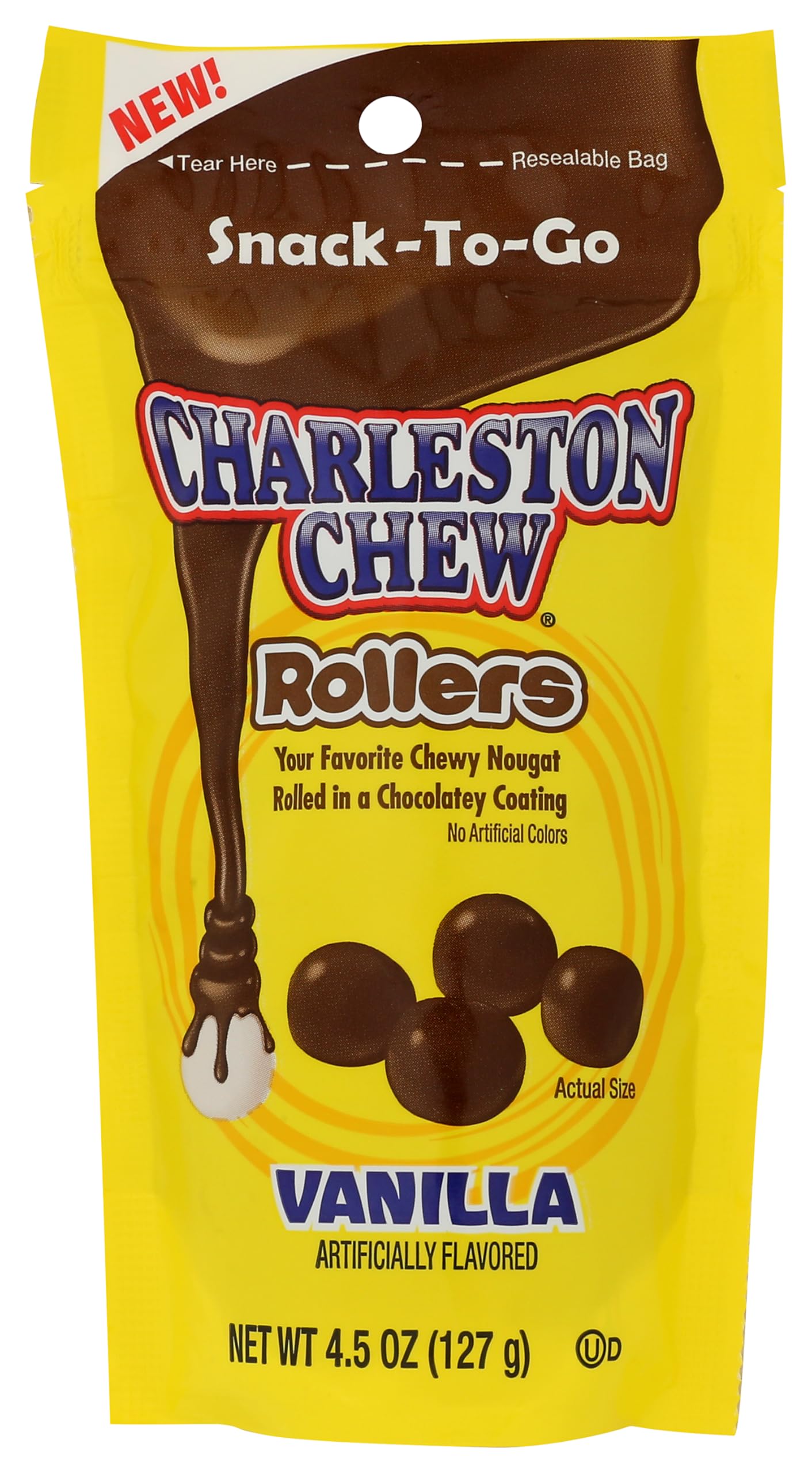 Product image of Charleston Chew Rollers Vanilla Snack-To-Go Resealable Bag 4.5 oz 4.5 oz Pack of 3