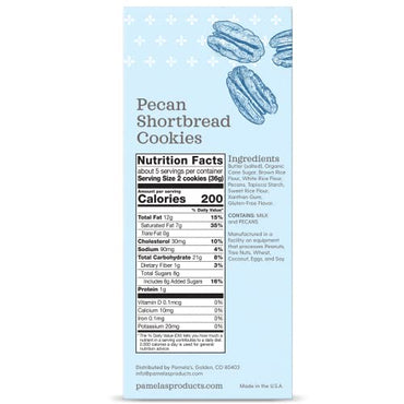 Product image of Pamela's Products Pecan Shortbread Gluten Free Cookies 6.25 oz 6.25 oz Pack of 6