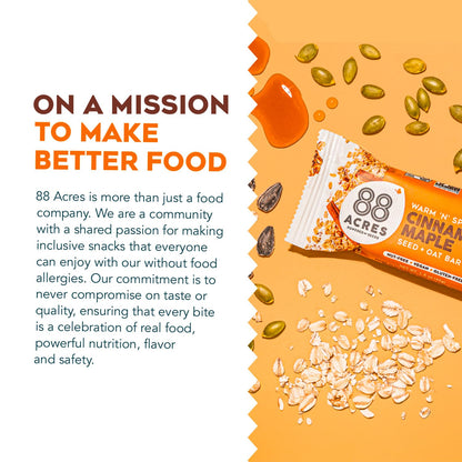 Product image of 88 Acres Cinnamon Maple Seed and Oat Granola Bar 1.6 oz 1.6 oz Pack of 9