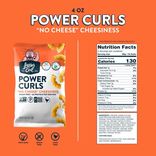 Product image of LesserEvil Power Curls Egg and Cheese 4 oz 4 oz