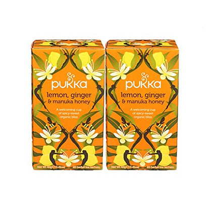 Product image of Pukka Herbal Tea Organic Lemon Ginger and Manuka Honey 20 Bags Pack of 2
