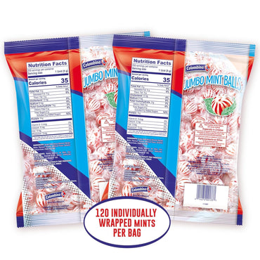 Product image of Colombina Jumbo Peppermint Balls Individually Wrapped Red and White Hard Candy 120 ct Pack of 2