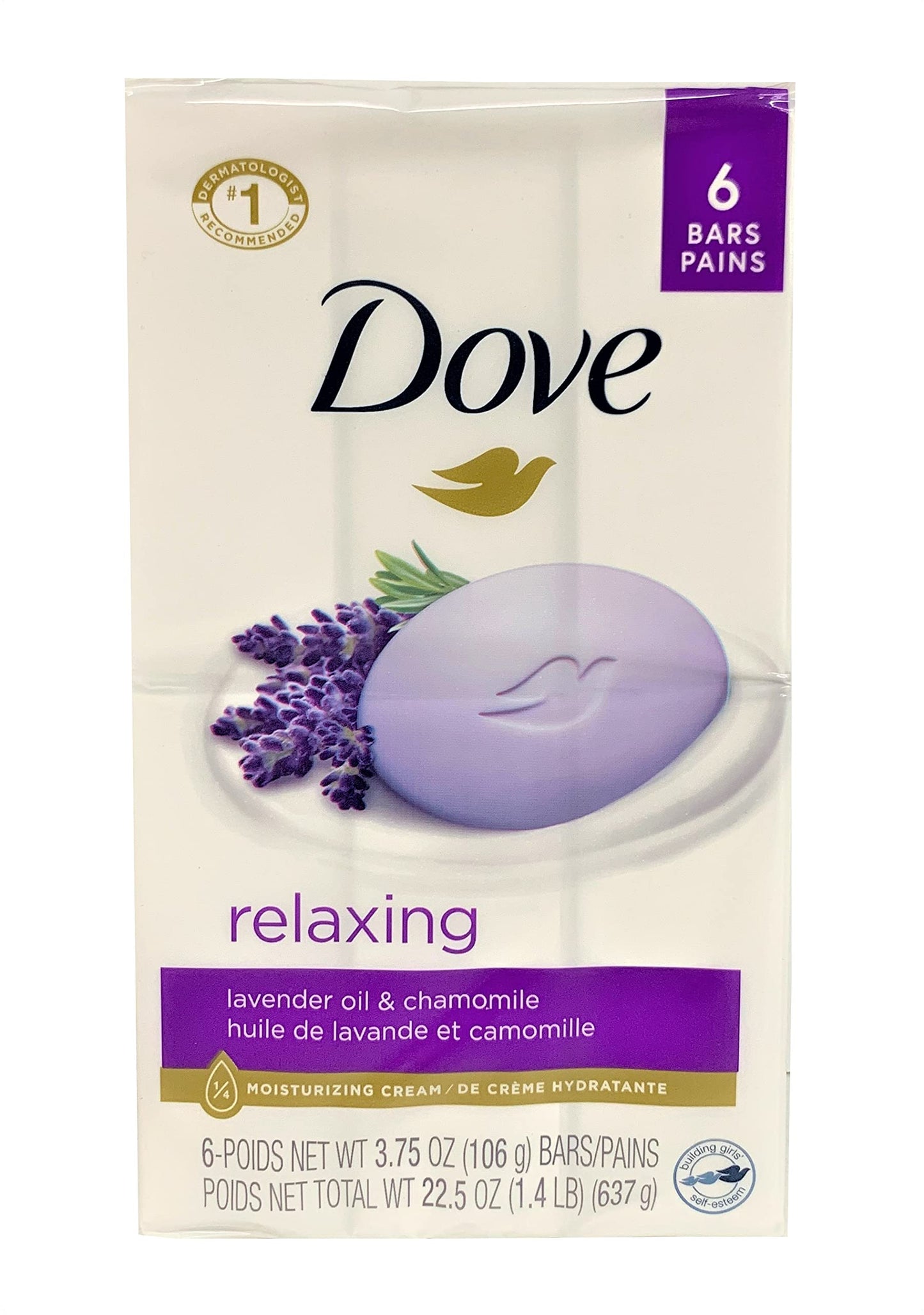 Product image of Dove Relaxing Lavender Beauty Bar Skin Care Lavender and Chamomile Scent 6 Bar 3.75 oz 3.75 oz