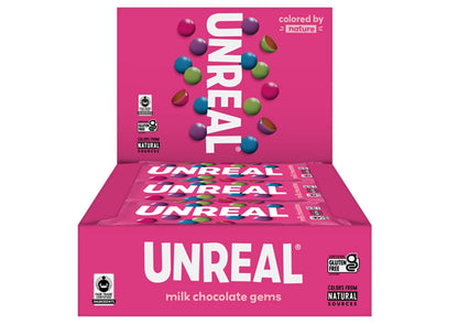 Product image of UNREAL Milk Chocolate Gems Snack Packs Non-GMO Gluten Free Ingredients Fair Trade No Sugar Alcohols No Soy