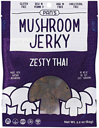 Product image of Pan's Mushroom Jerky Zesty Thai Flavor Meat-free 2.2 oz 2.2 oz Pack of 3