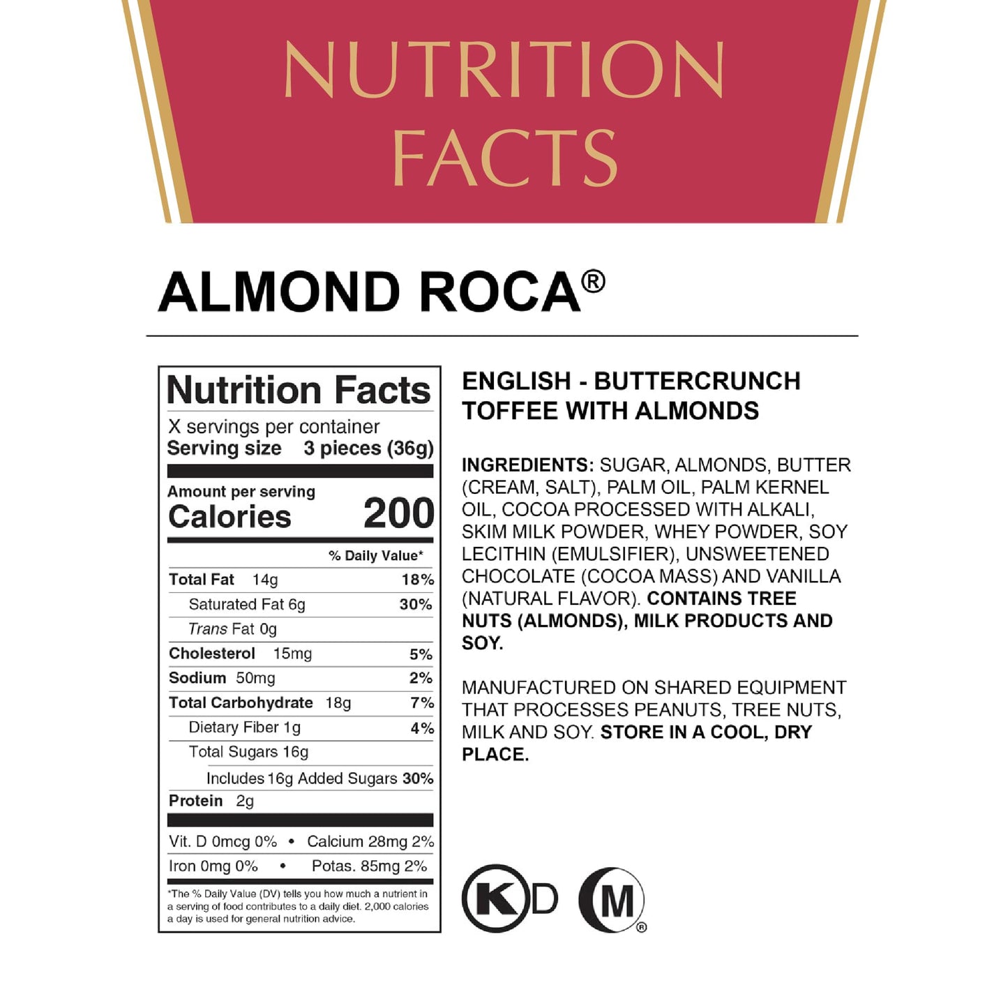 Product image of Roca Chocolate Caramel Buttercrunch Toffee Box Individually Wrapped Candy Gluten Free Kosher 5 oz 5 oz