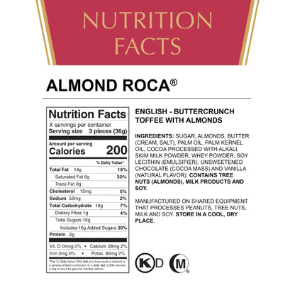 Product image of Roca Chocolate Caramel Buttercrunch Toffee Box Individually Wrapped Candy Gluten Free Kosher 5 oz 5 oz