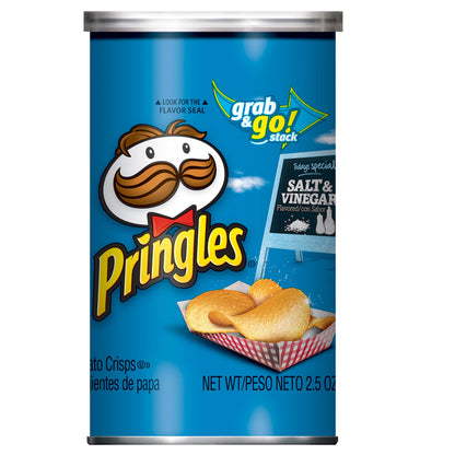 Product image of Pringles Salt and Vinegar Flavored Potato Crisps Chips 2.5 oz 2.5 oz Pack of 12