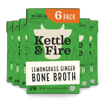 Product image of Kettle and Fire Lemongrass Ginger Beef Bone Broth Keto Paleo Whole 30 Approved Gluten Free High in Protein