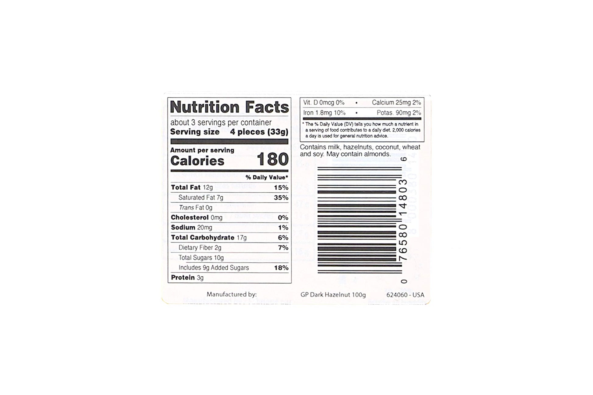 Product image of Loacker Cookie Hazelnut Dark 3.53 oz 3.53 oz
