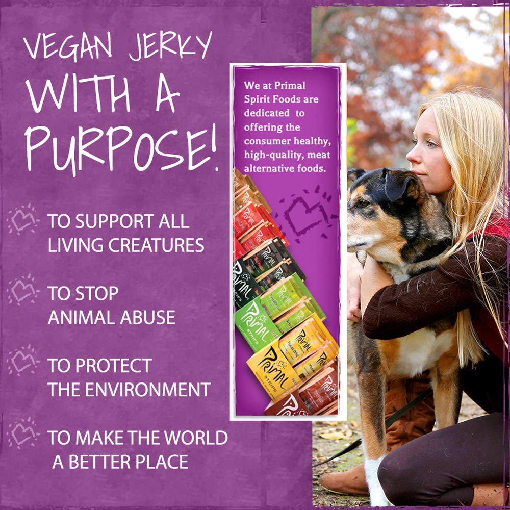 Product image of Primal Spirit Foods Teriyaki Vegan Jerky Plant Based Protein Non-GMO No Preservatives Sports Friendly