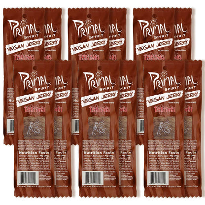 Product image of Primal Spirit Foods Teriyaki Vegan Jerky Plant Based Protein Non-GMO No Preservatives Sports Friendly