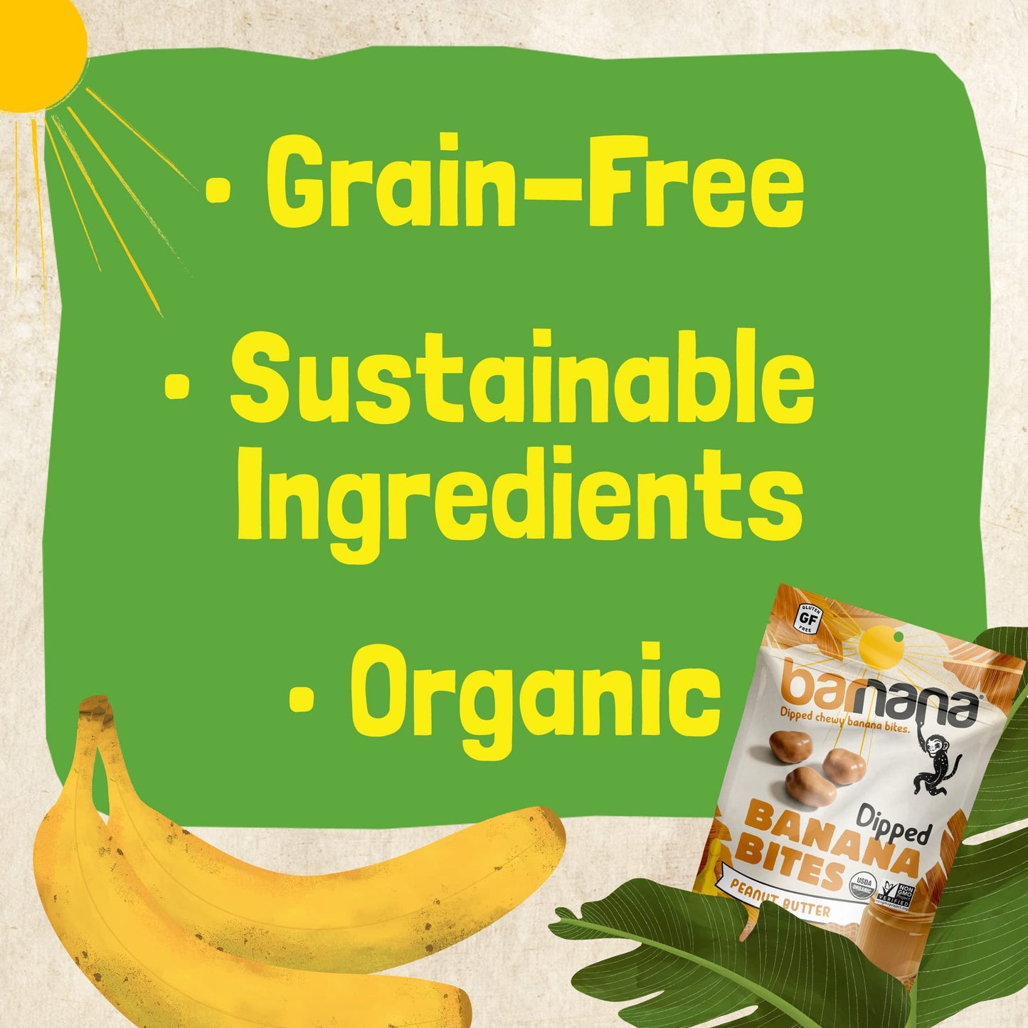 Product image of Barnana Organic Chewy Banana Bites Peanut Butter Dipped in Chocolate Made Real Fruit Kosher USDA Organic