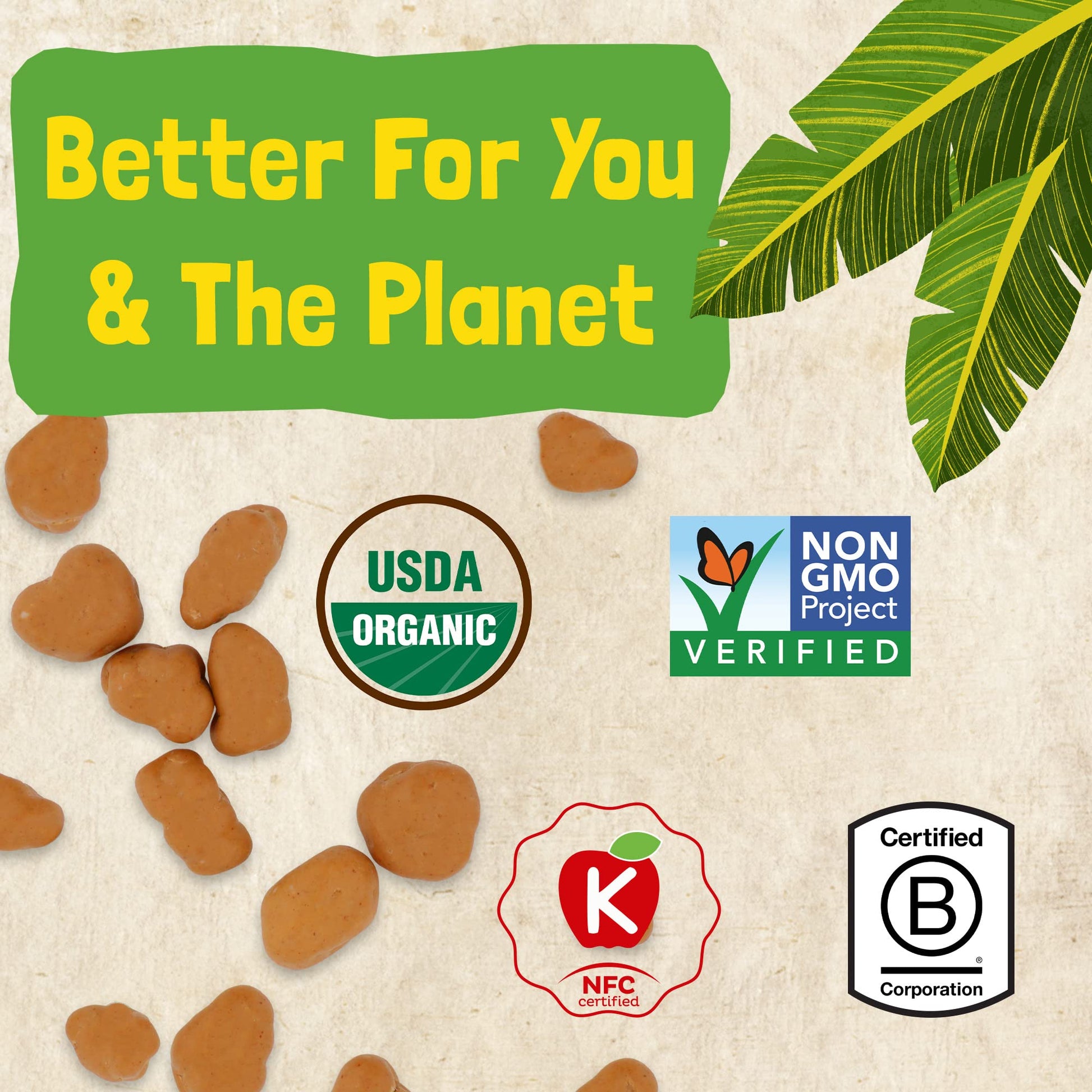 Product image of Barnana Organic Chewy Banana Bites Peanut Butter Dipped in Chocolate Made Real Fruit Kosher USDA Organic