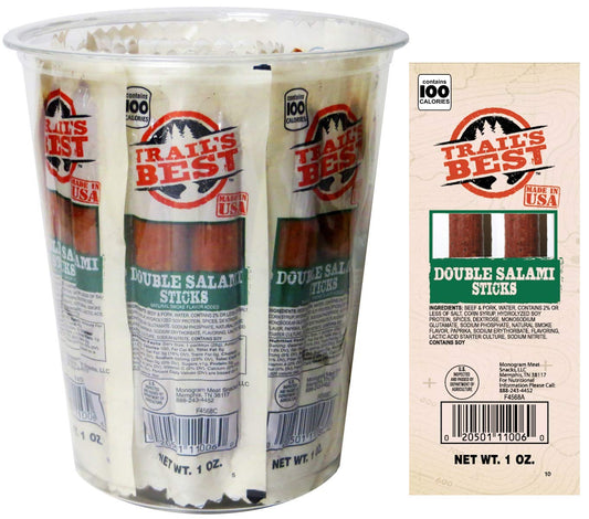 Product image of Trail's Best Double Salami Twin Packs Jerky Tub Packs 1 oz 1 oz Pack of 15