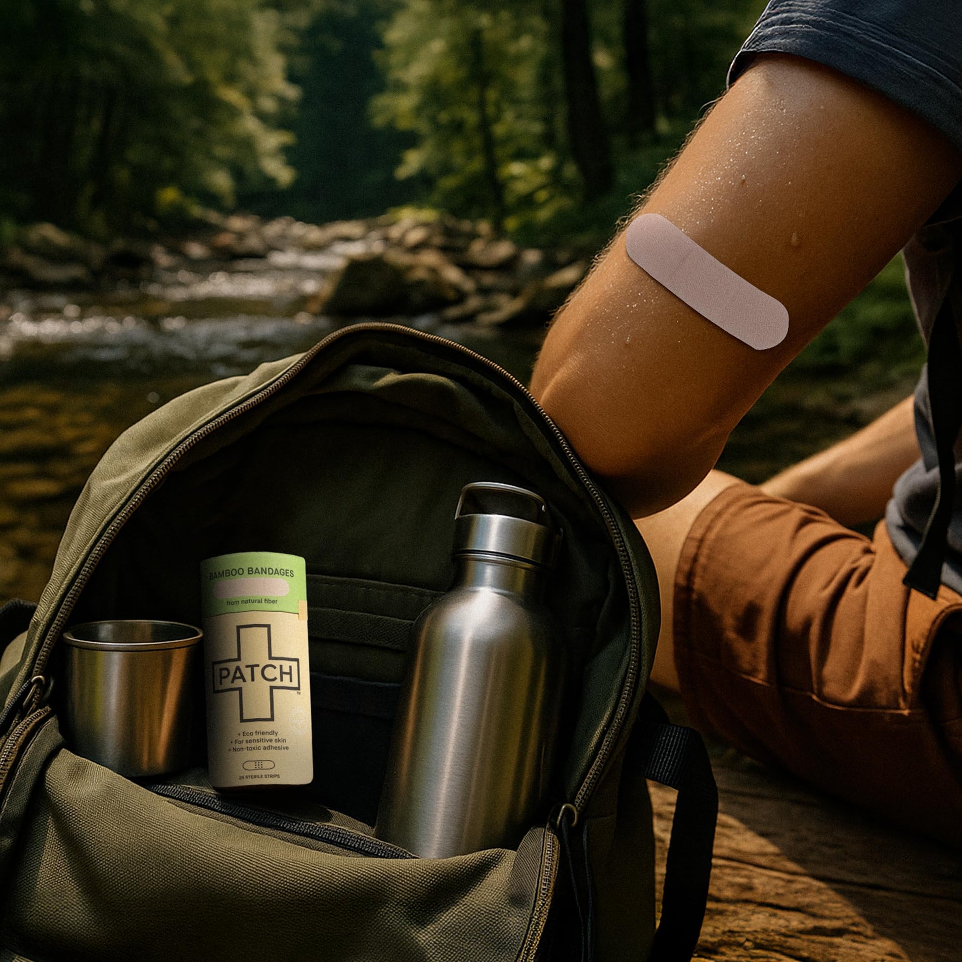 Product image of PATCH Natural Bamboo Adhesive Bandages Hypoallergenic for Sensitive Skin Biodegradable Latex Free Plastic
