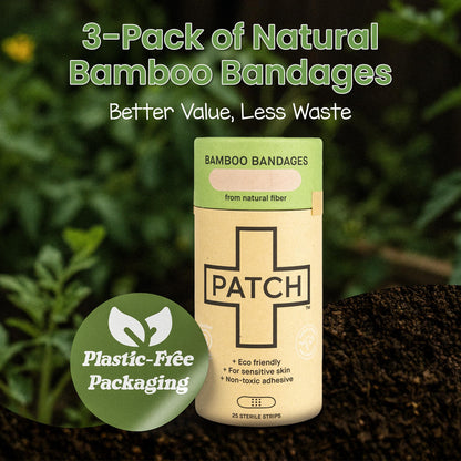 Product image of PATCH Natural Bamboo Adhesive Bandages Hypoallergenic for Sensitive Skin Biodegradable Latex Free Plastic