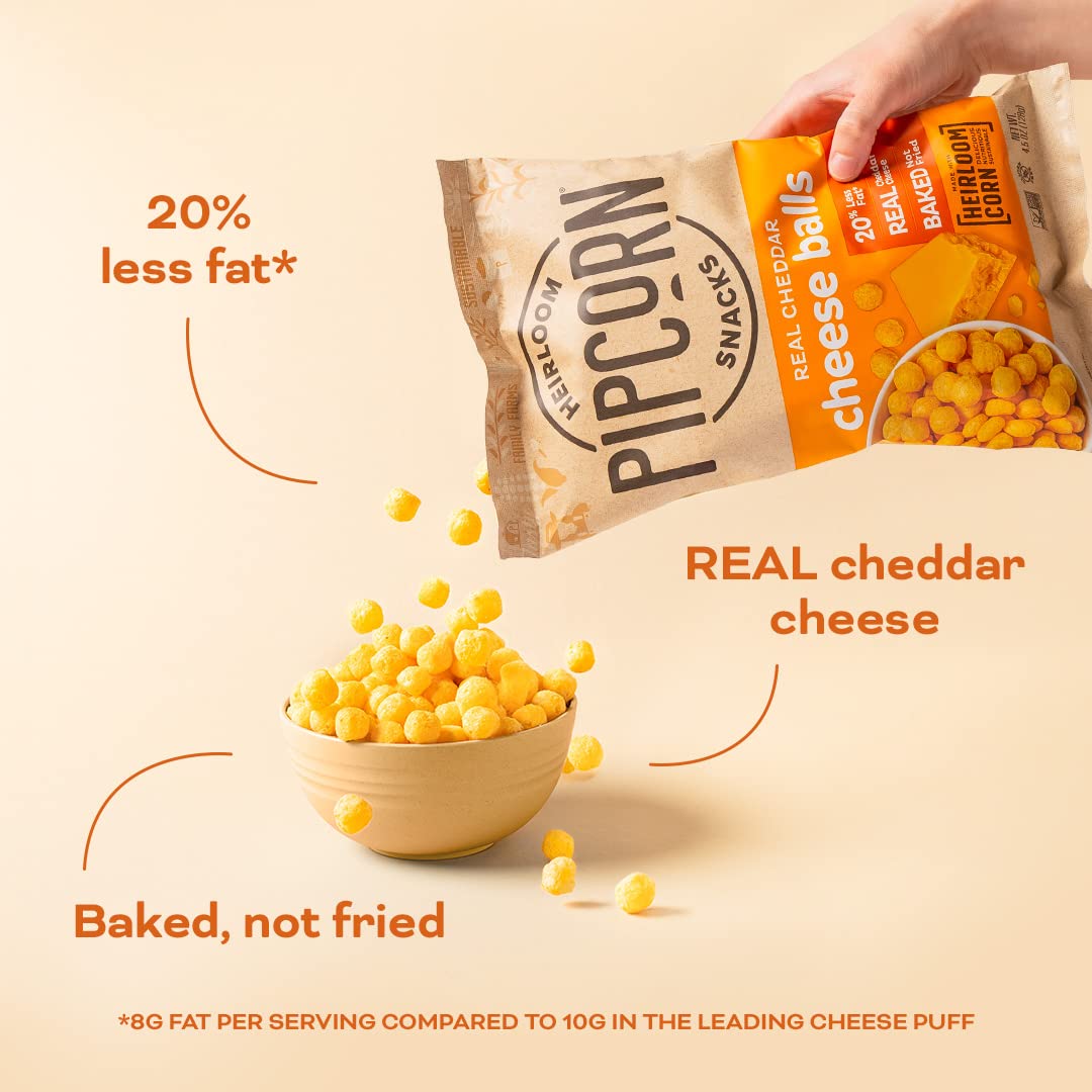 Product image of Pipcorn Heirloom Cheddar Cheese Balls 4.5 oz 4.5 oz