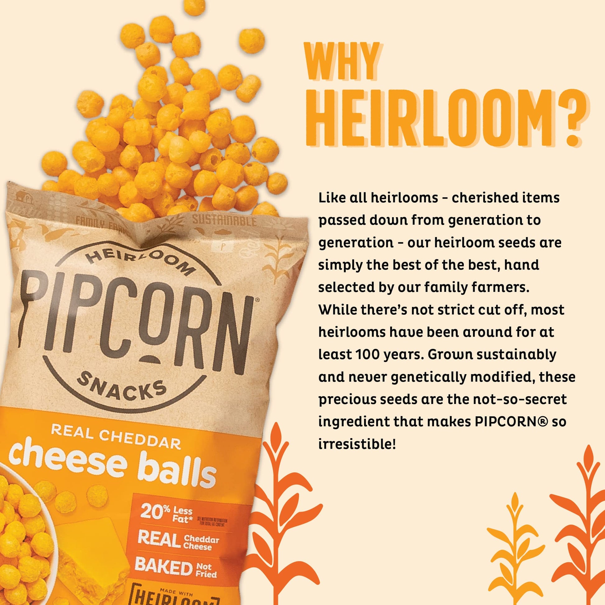 Product image of Pipcorn Heirloom Cheddar Cheese Balls 4.5 oz 4.5 oz