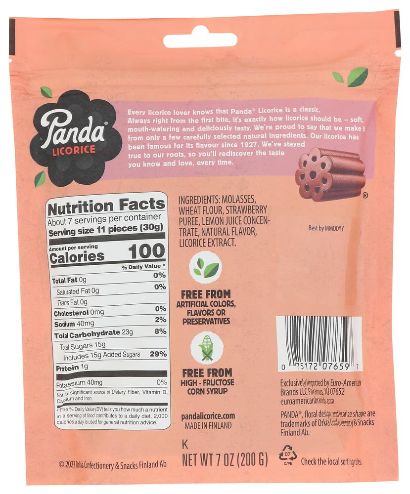 Product image of Panda All Natural Licorice Chews Strawberry Flavor 7 oz 7 oz Pack of 2